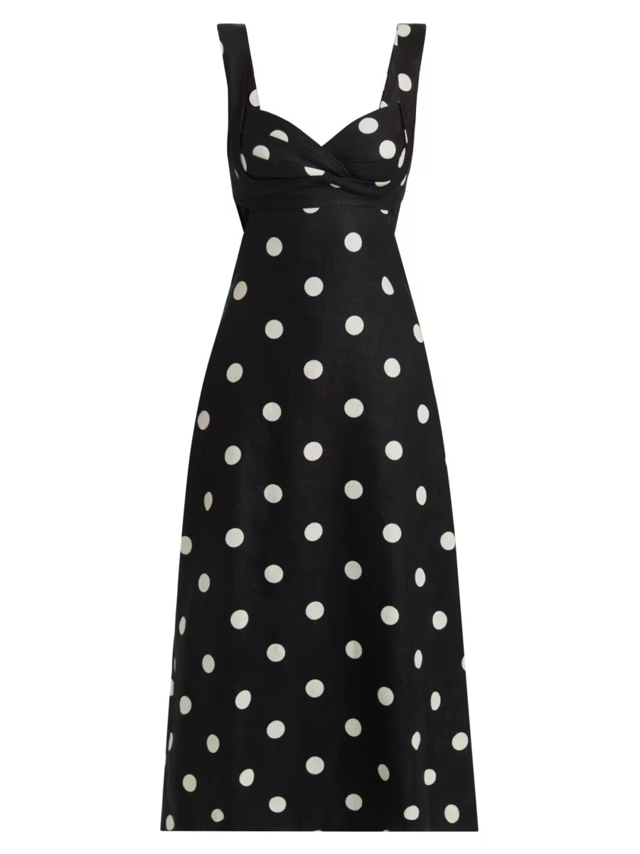 Zimmermann Crush Polka Dot Midi-Dress | Saks Fifth Avenue | Saks Fifth Avenue