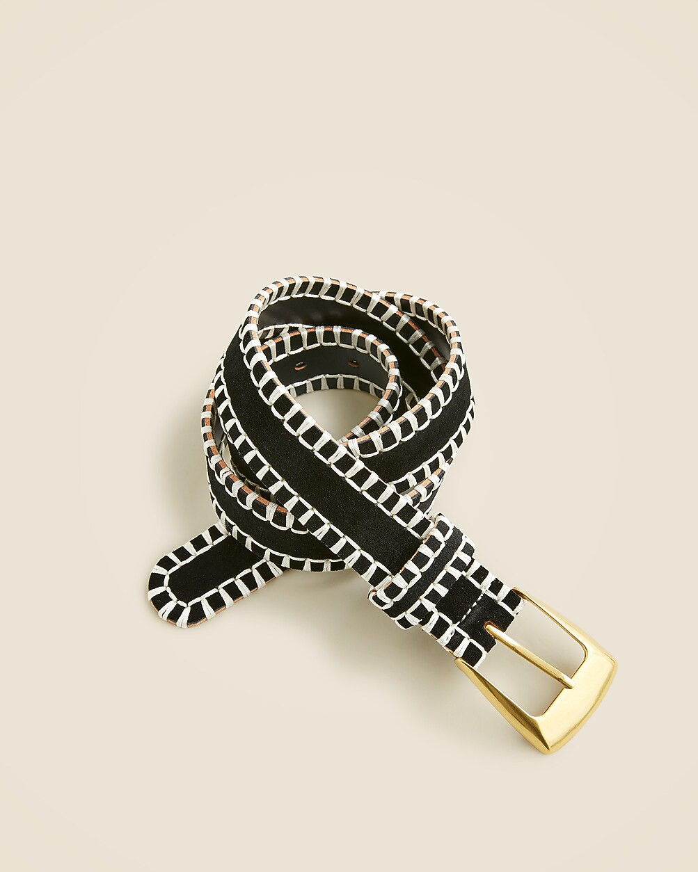 Blanket-stitch belt in suede | J. Crew US