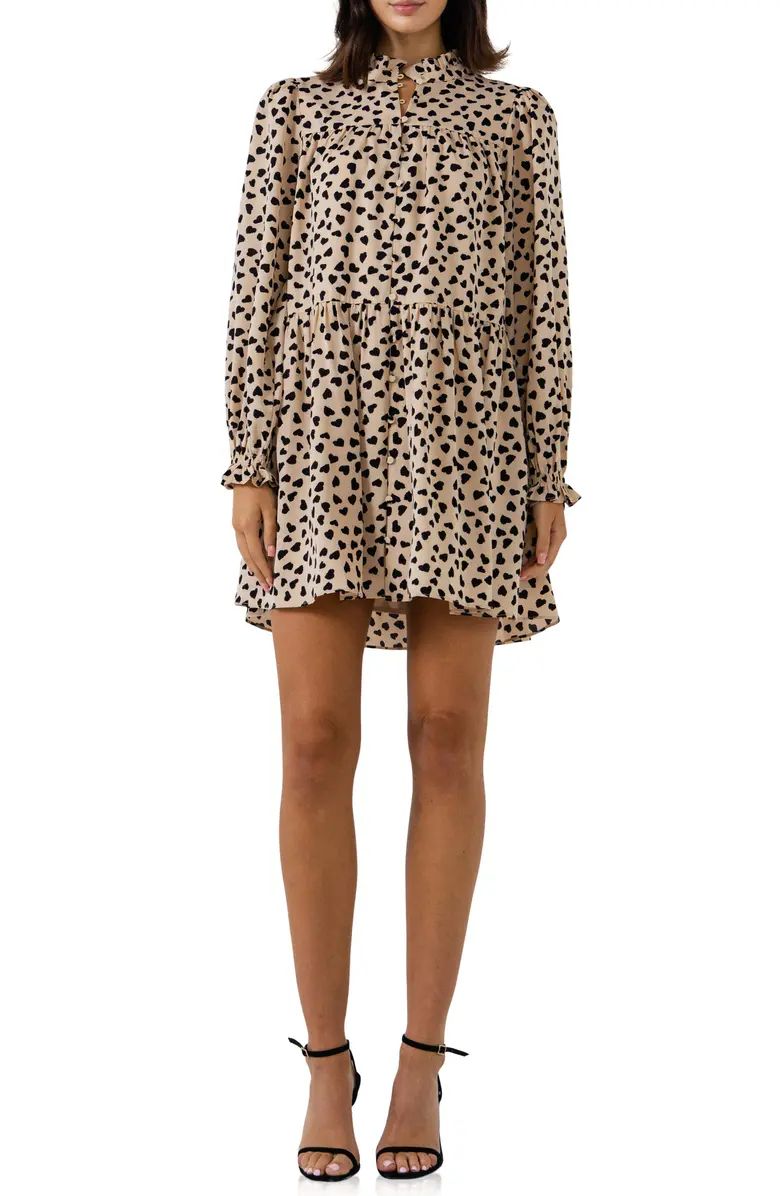 English Factory Dotted Long Sleeve Minidress | Nordstrom | Nordstrom