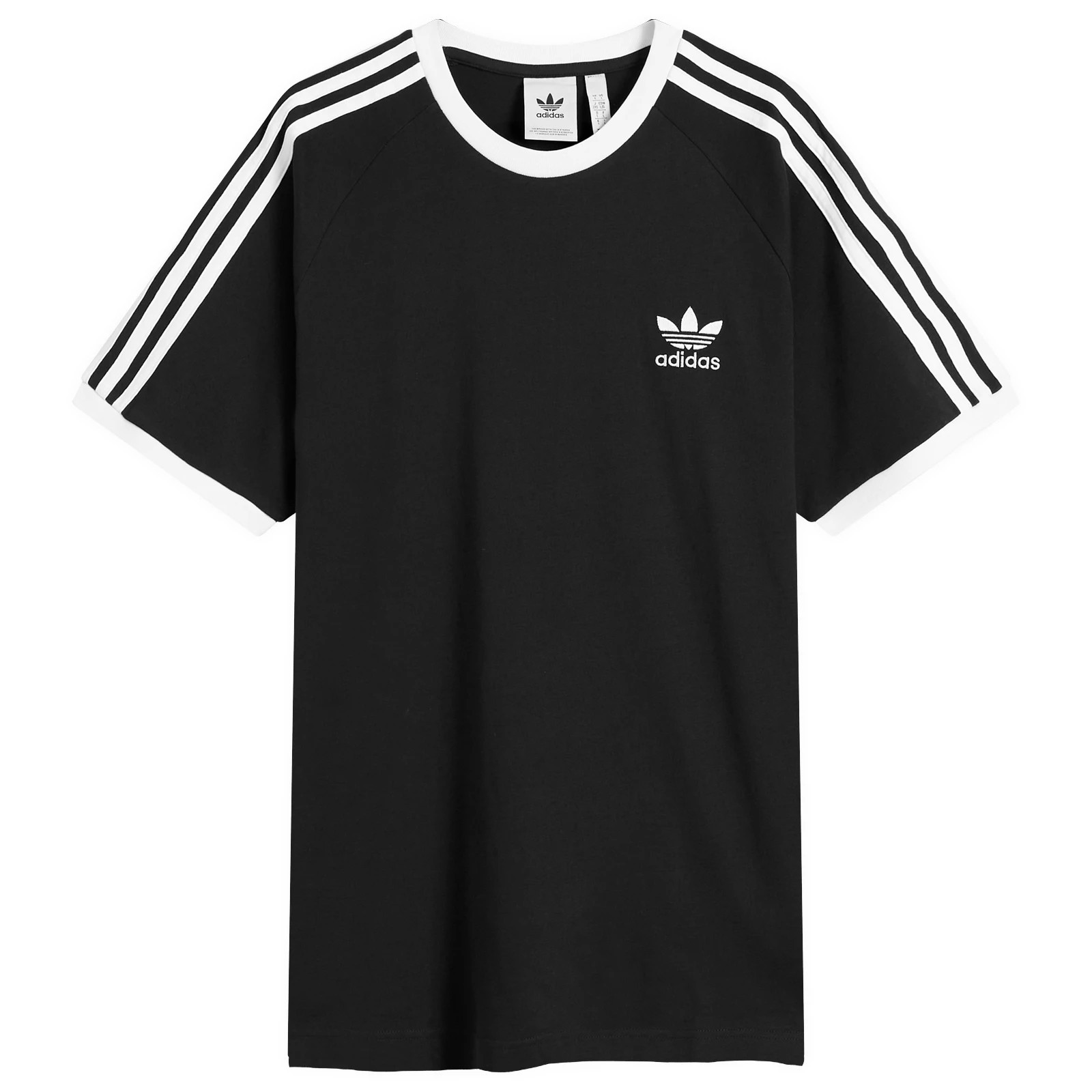 Adidas Men's 3 Stripe T-Shirt Black | END. Clothing