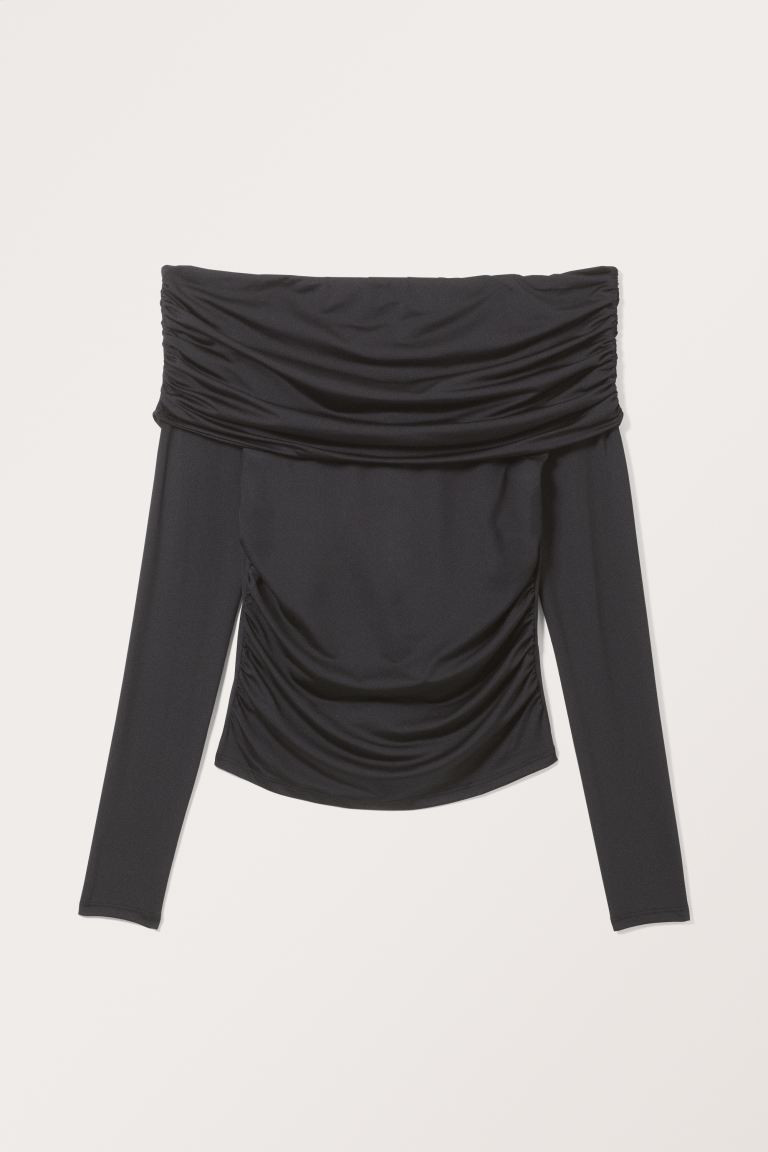 Schulterfreies Oberteil mit langen Ärmeln | H&M (DE, AT, CH, NL, FI)