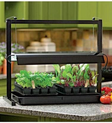 Gardeners Supply Company Sunlite Compact Grow Light System Plant Stand Set | Sturdy Indoor Greenh... | Amazon (US)