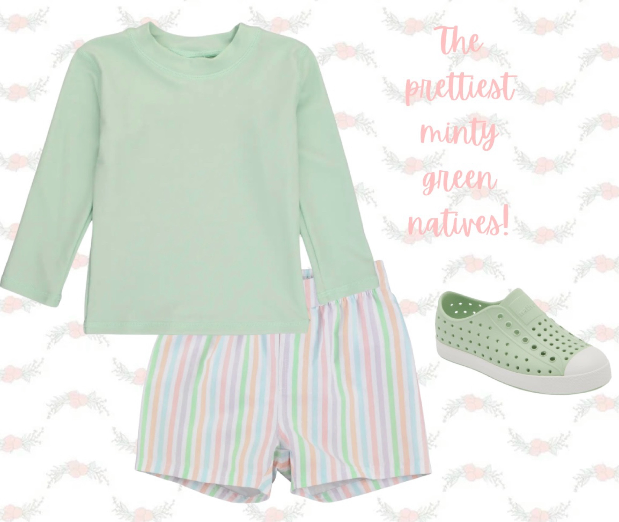 Love these minty green natives! The perfect match to the pale rainbow swim collection. 

#LTKfindsunder50 #LTKswim #LTKfamily