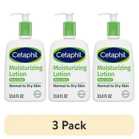 (3 pack) Cetaphil Hydrating Moisturizing Lotion for Normal to Dry Skin, Sensitive Skin, 33.8 Fl Oz | Walmart (US)