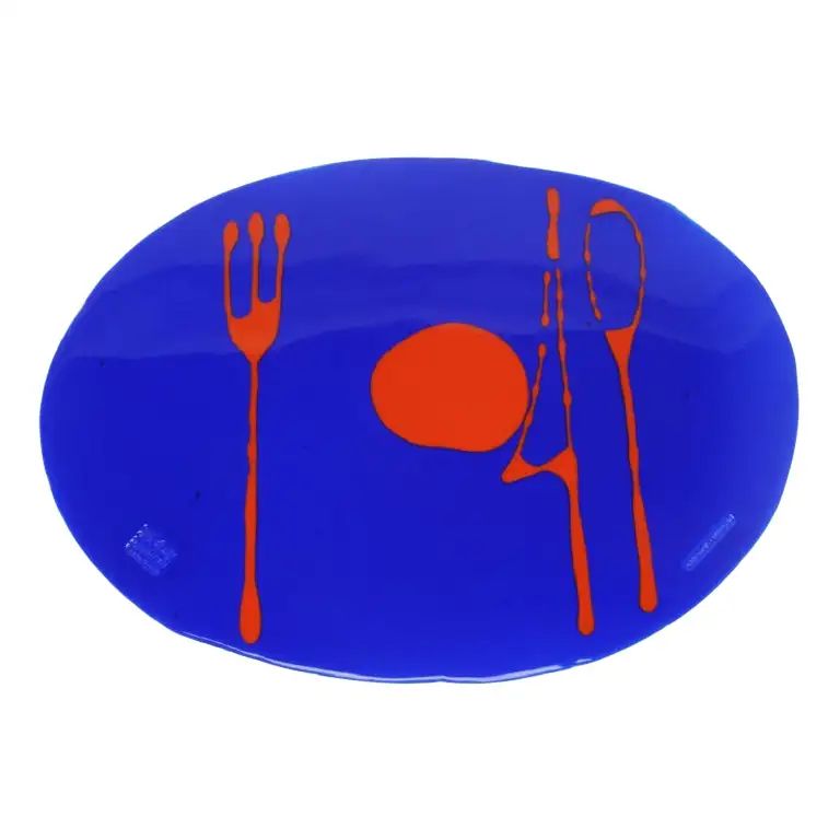 Set of 4 Table Mates Placemats in Clear Blue and Matt Orange by Gaetano Pesce | 1stDibs