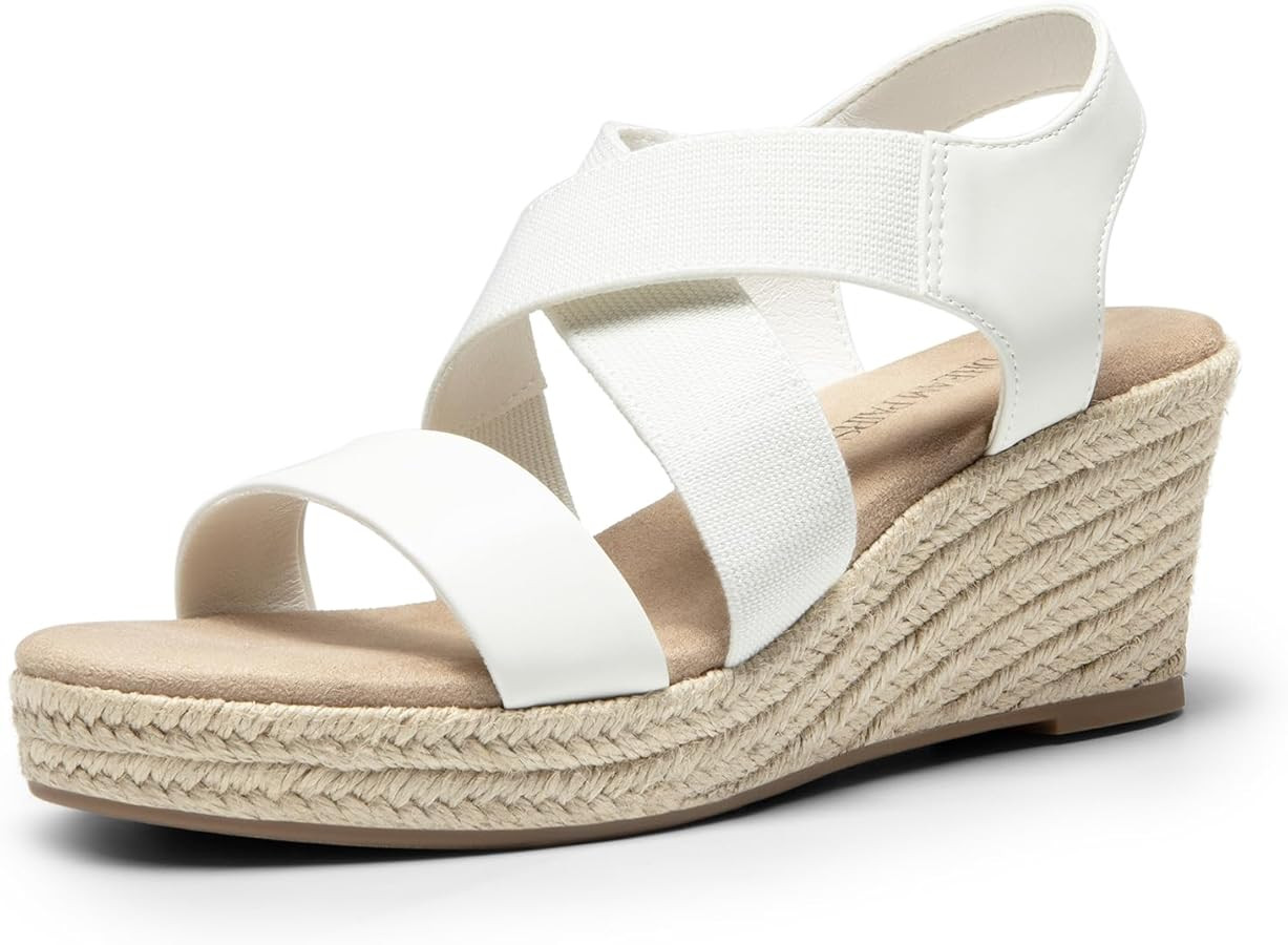 DREAM PAIRS Womens Platform Espadrilles Wedge Sandals, Slip on Elastic Ankle Strap Sandals for Wo... | Amazon (US)