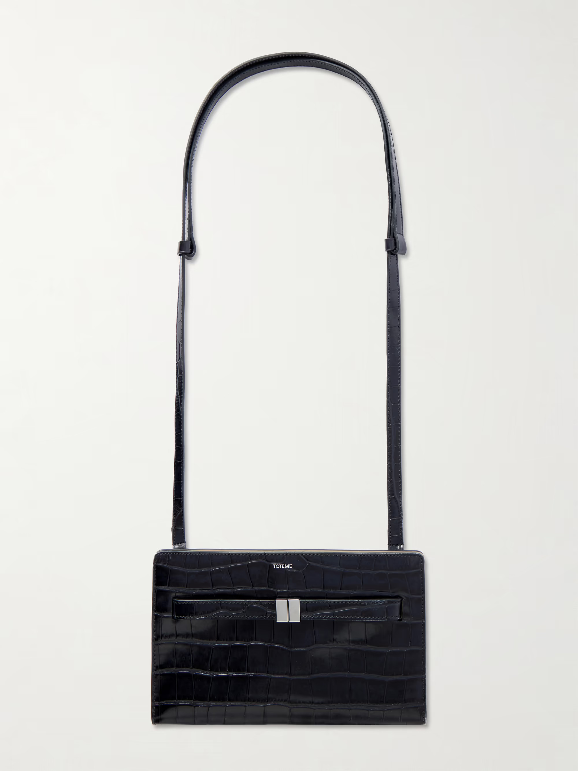 Belted croc-effect leather shoulder bag | NET-A-PORTER (UK & EU)