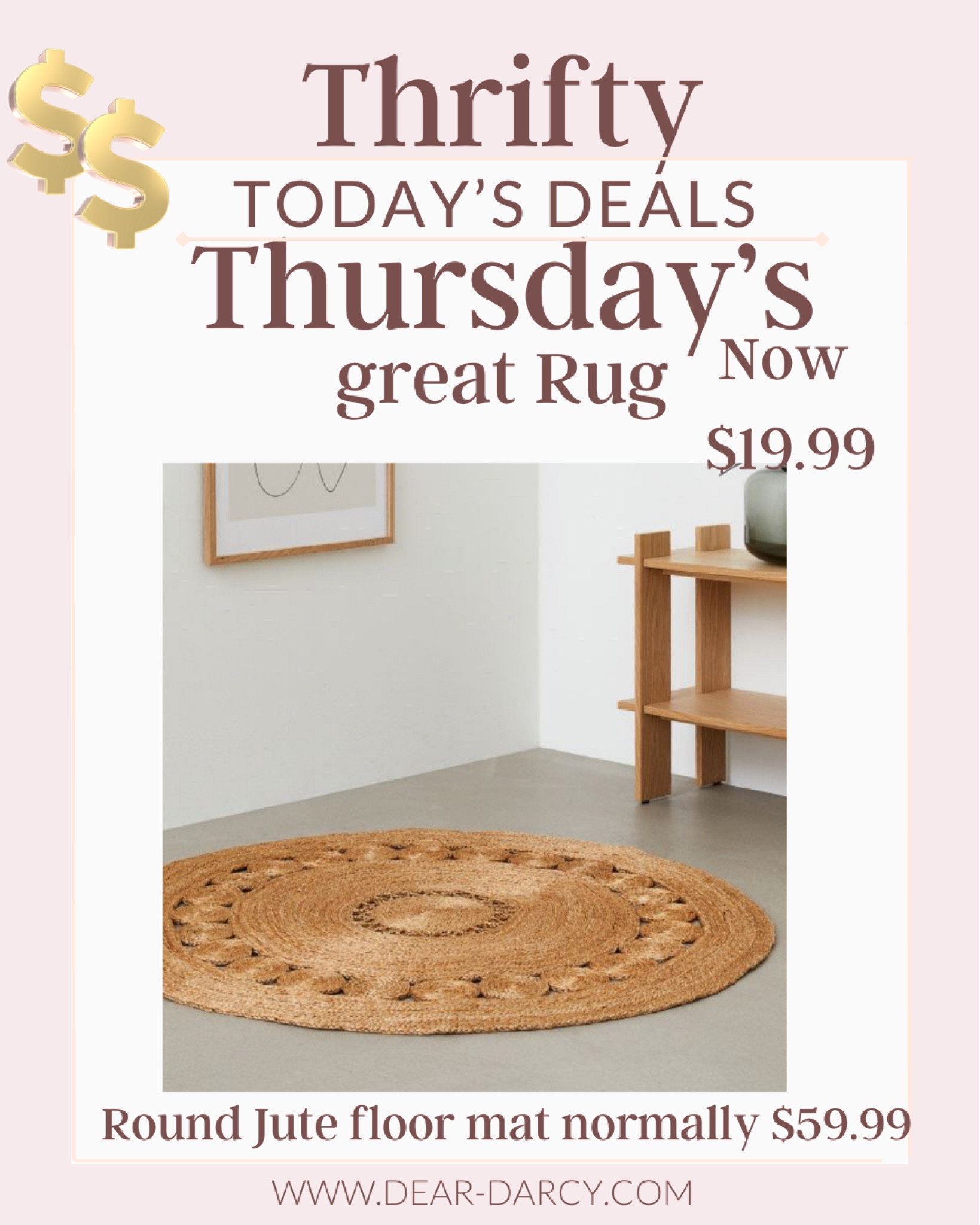 🚨Sale alert 

Thrifty Thursday 

This amazing boho/farmhouse/traction jute Rug is sooo good and now $19.99
Normally, $59.99

Grab it✔️
It’s going your way go fast!

#home #rugs #boho #farmhouse #traditional 
 

#LTKFindsUnder50 #LTKSaleAlert #LTKHome
