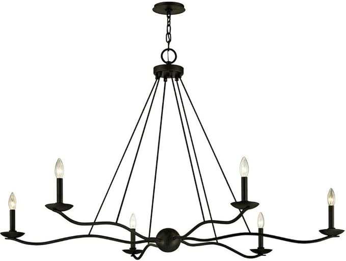 Troy Lighting F6306 Sawyer Six Light Chandelier, Forged Iron | Amazon (US)