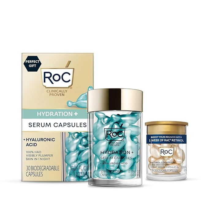 RoC Multi Correxion Hyaluronic Acid Night Serum Capsules (30 CT) for Intense Hydration + RoC Reti... | Amazon (US)