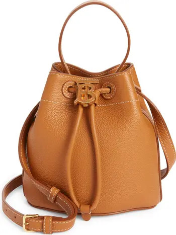 Large Monogram Leather Drawstring Bucket Bag | Nordstrom