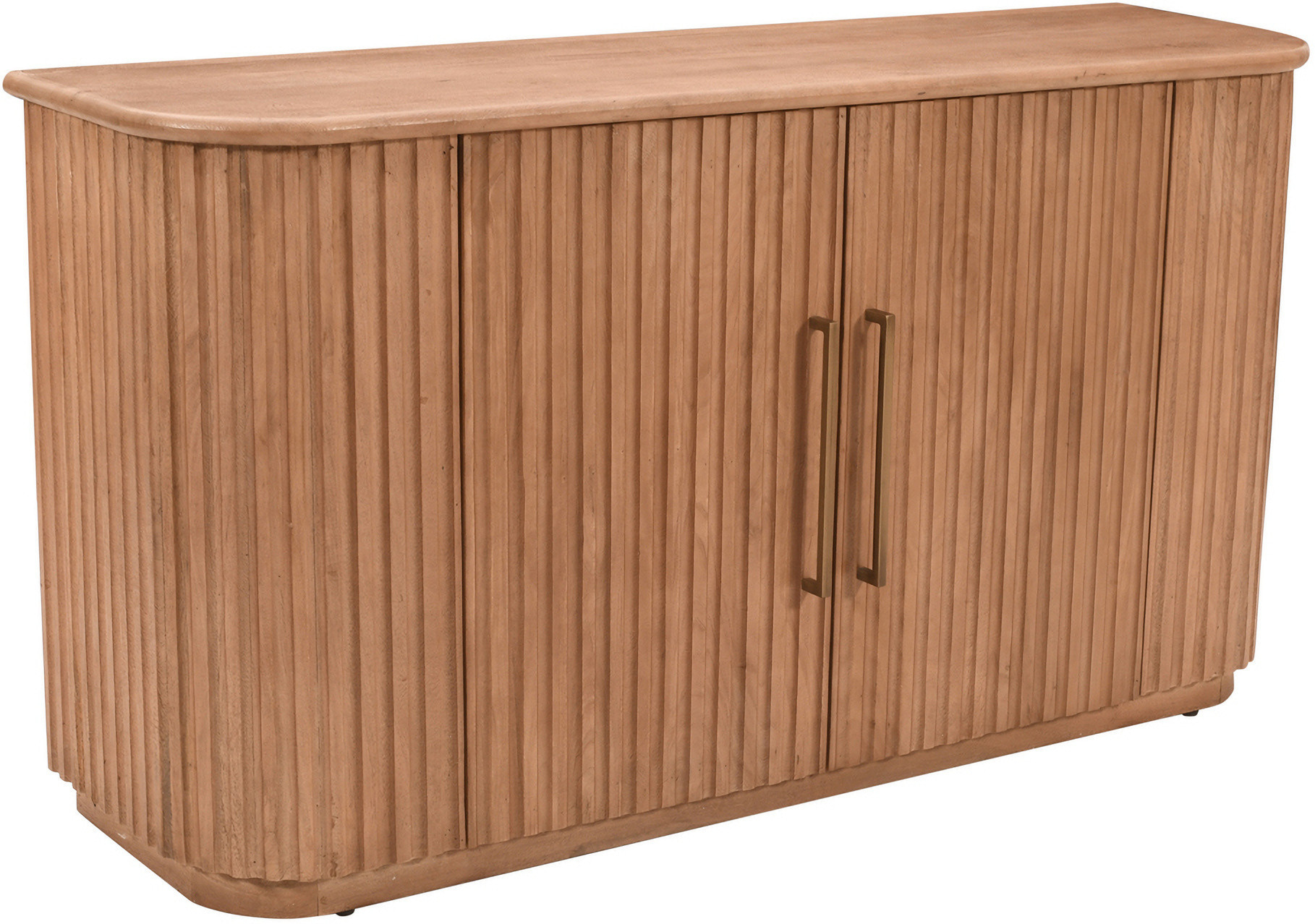 Breck 60 Inch Curved Sideboard Bar Storage Cabinet In Brown | 1stopbedrooms