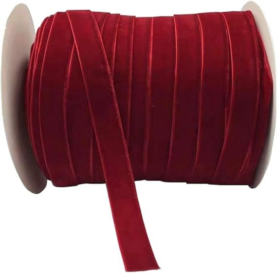 10 Yards Velvet Ribbon Spool (Red, 5/8") | Amazon (US)