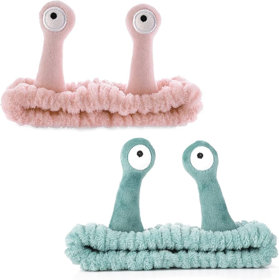 2Pcs Face Wash Headband Palm and Snail Spa Hair Bands Makeup Headbands Women Cartoon Cute Coral F... | Amazon (US)