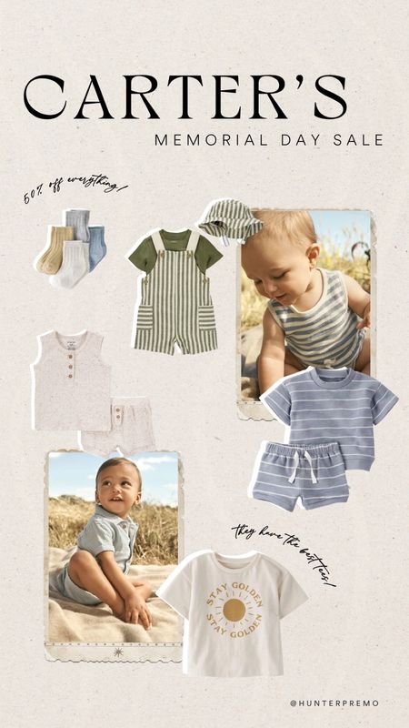 Carters Memorial Day sale! 50% off everything! They have such good spring and summer clothing for the kids! 

#LTKKids #LTKBaby