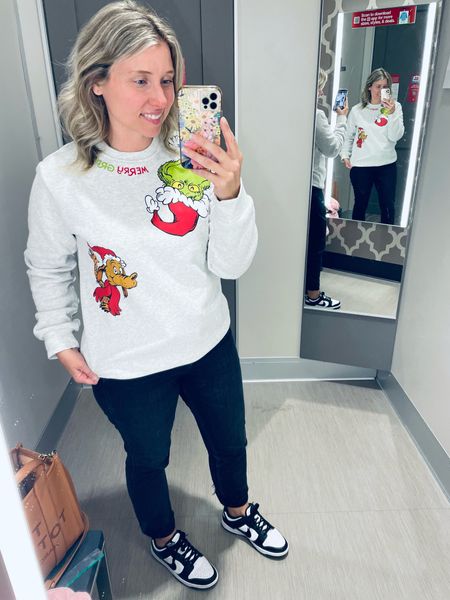 Is it to soon??🎄🎁 #grinch 
I snagged this sweatshirt for myself  and my daughters! I knew if I waited they would be sold out so I went for it. It runs TTS. They do have matching sweatpants which would be a fun addition. 

#LTKkids #LTKHoliday #LTKSeasonal