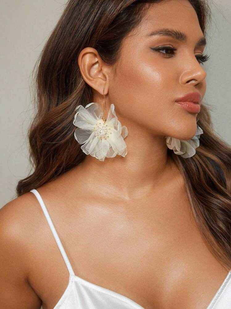 SHEIN Belle Faux Flower Dangle Earrings Suitable For Women Daily, Dating, Vacation, Wedding Wear Valentines,Mom,Mother,Mother's Day,Gift | SHEIN