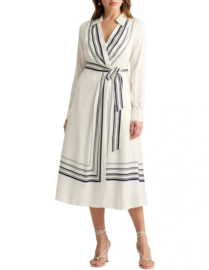 Astrid Geometric Dress in Navy/Ivory | Myer