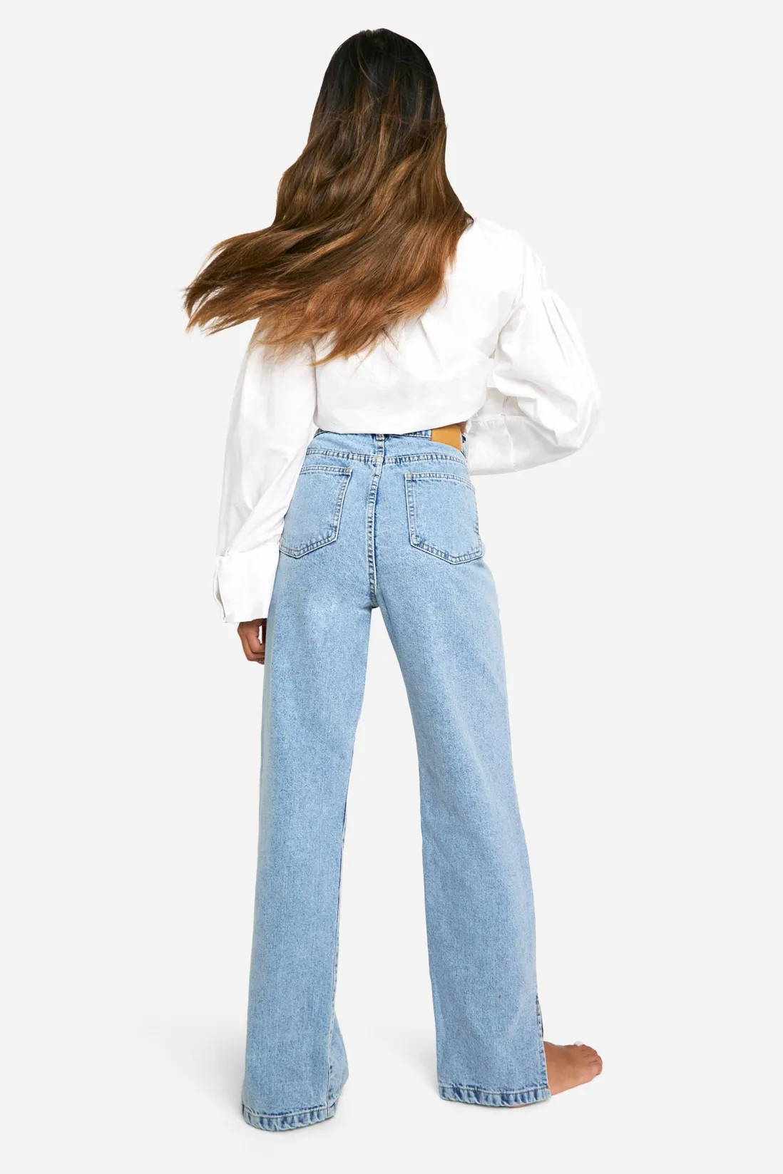 Basics High Waisted Split Hem Straight Leg Jeans | NastyGal UK