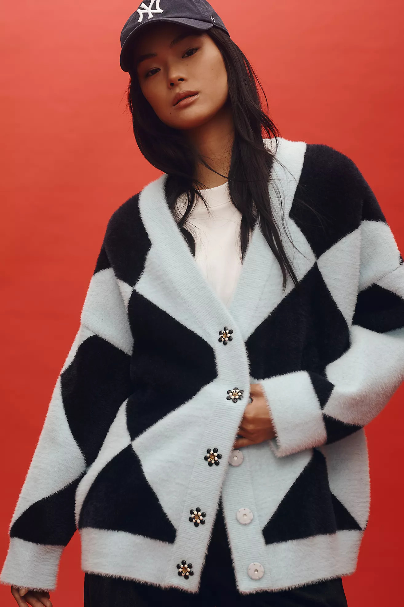 Essentiel Antwerp How Harlequin Knit Cardigan Sweater | Anthropologie (US)