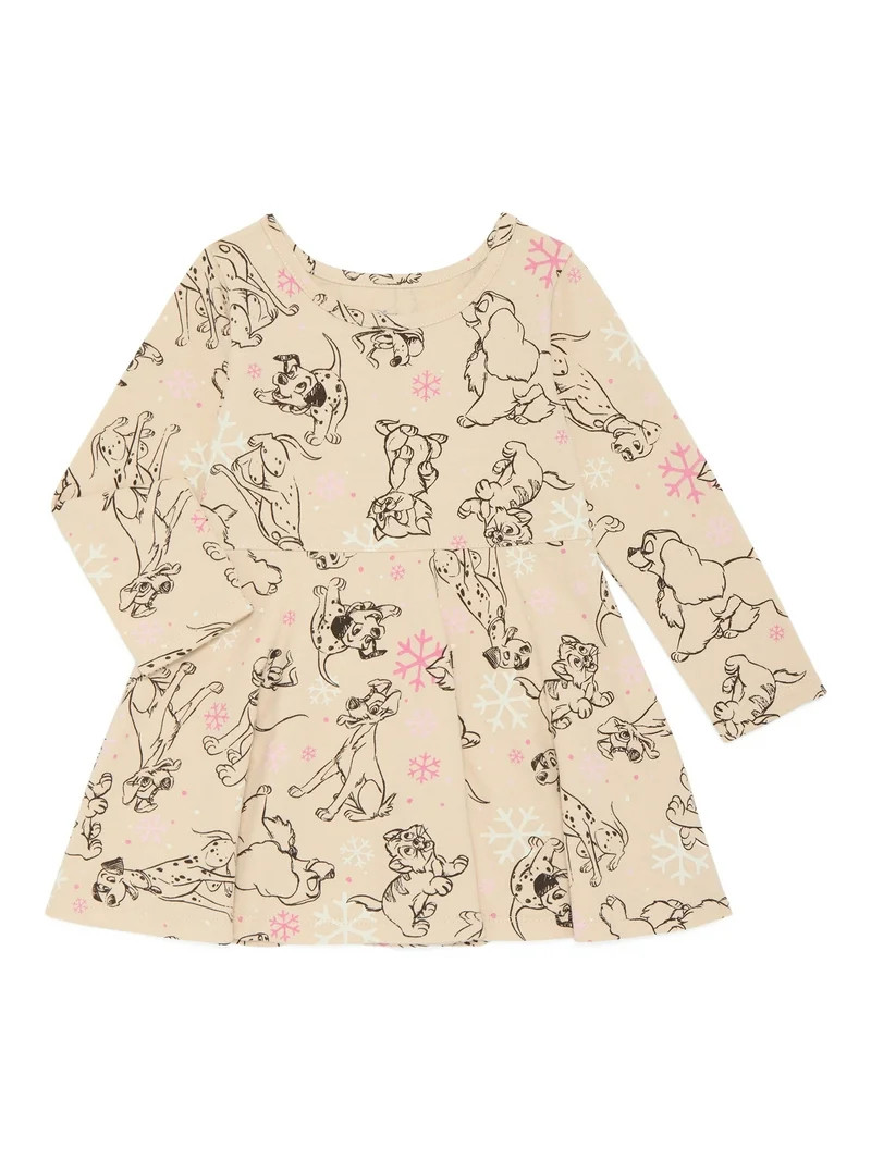 Disney Classics Toddler Girls Long Sleeve All Over Print Dress, Sizes 12M-5T | Walmart (US)