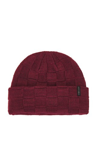 Checkered Knit Beanie in Burgundy | Revolve Clothing (Global)