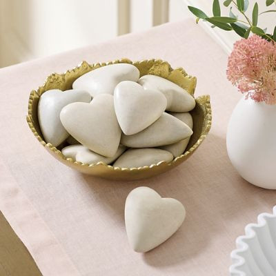 Hand Carved Heart Bowl Filler, Set of Six | Grandin Road