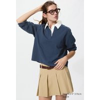 Uniqlo - Washed Cotton Polo Shirt (long Sleeve) - Navy - XL | UNIQLO (UK)