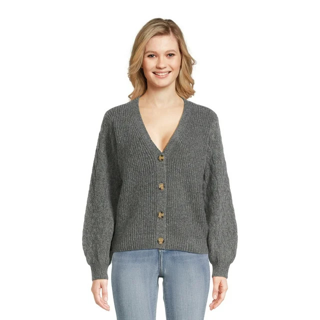Time and Tru Women's Boyfriend Cardigan Sweater, Midweight, Sizes XS-XXXL | Walmart (US)