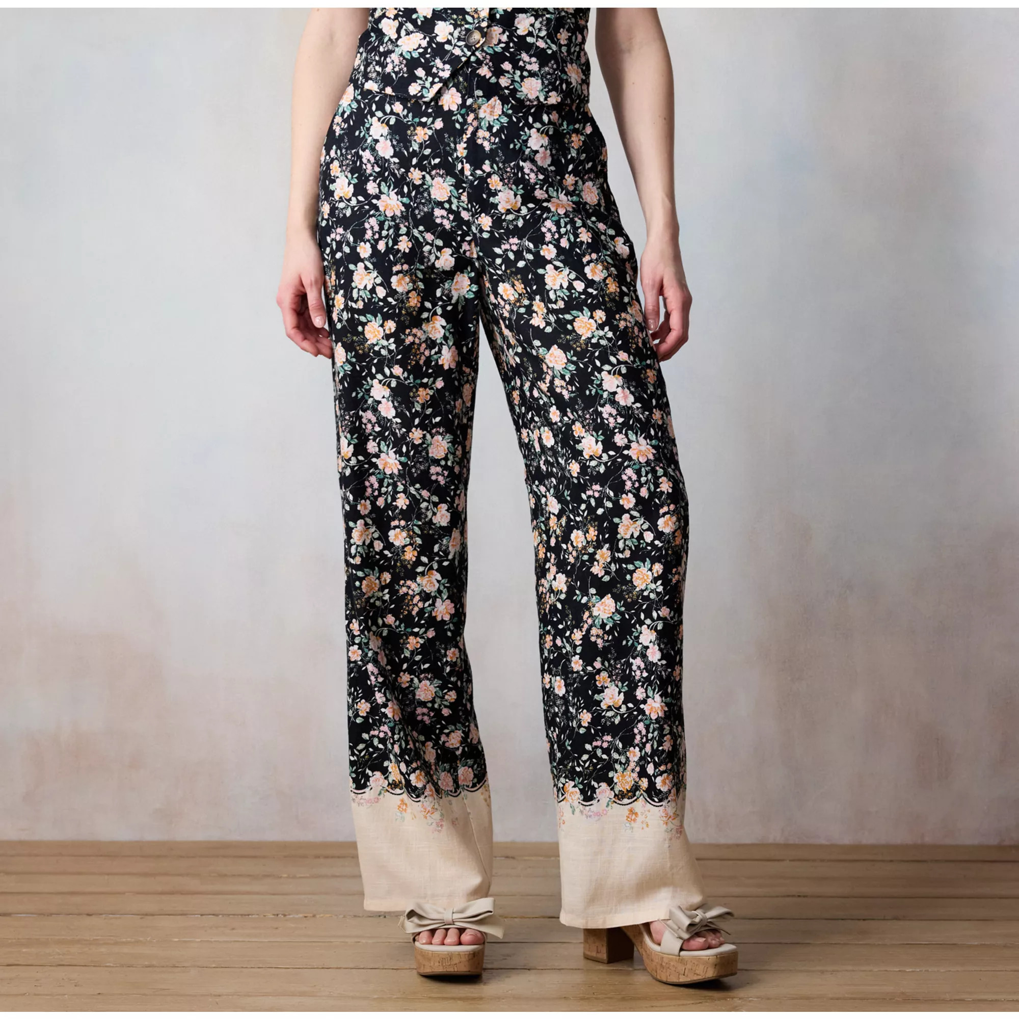 Petite LC Lauren Conrad Drapey Elastic Back Trouser Pants | Kohl's