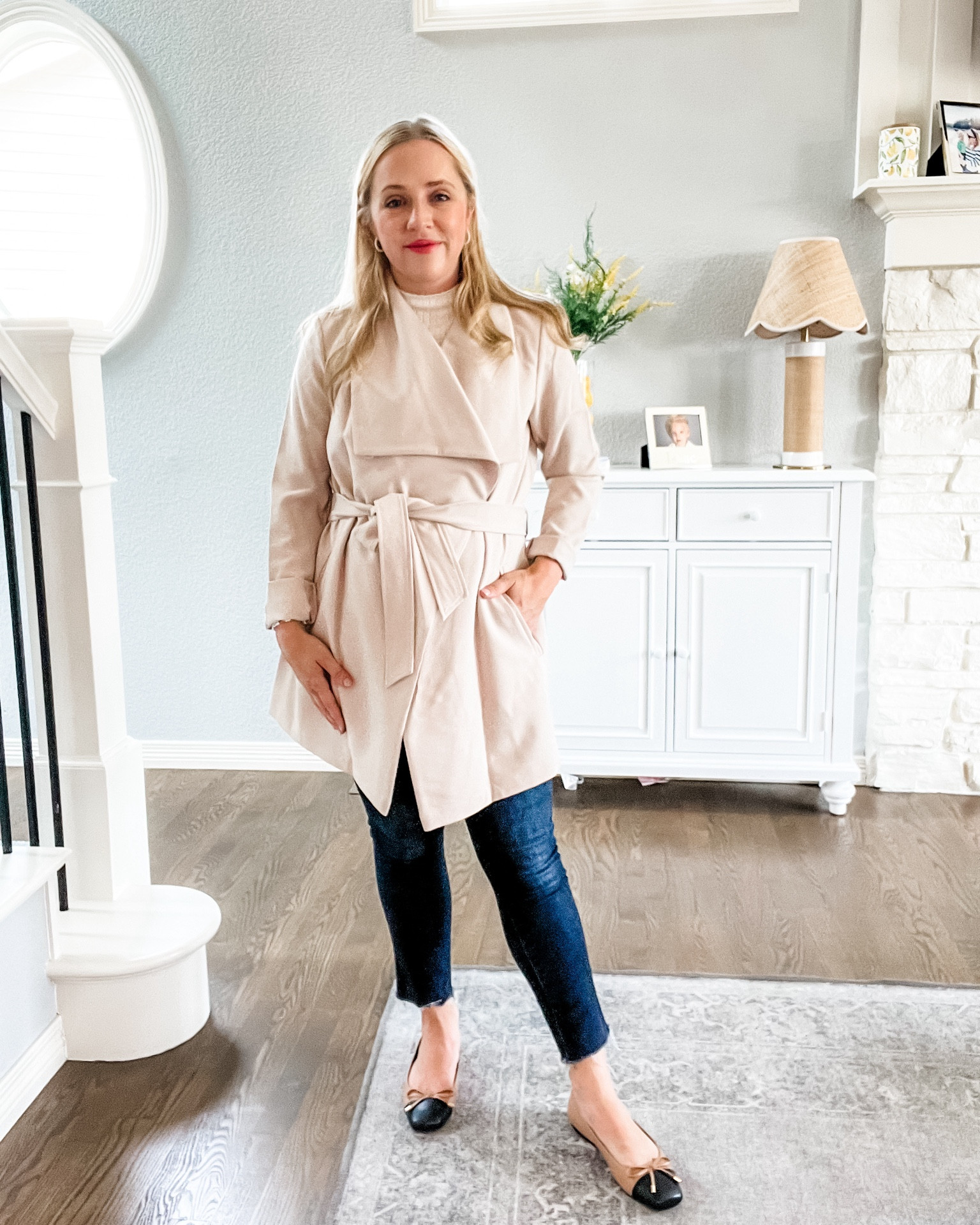 This wrap coat from the Nordstrom sale is so classic and chic for fall! It fits tts, but I suggest getting it altered if you’re investing in it. Jeans and flats fit tts. 

Fall coat, wrap coat, belted coat, fall outfit, Nordstrom sale. 

#LTKxNSale