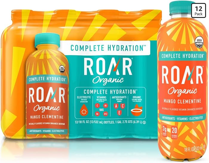 ROAR Complete Hydration Organic - Electrolyte Drinks with Vitamins C, B5, B12 - Non GMO, Gluten F... | Amazon (US)