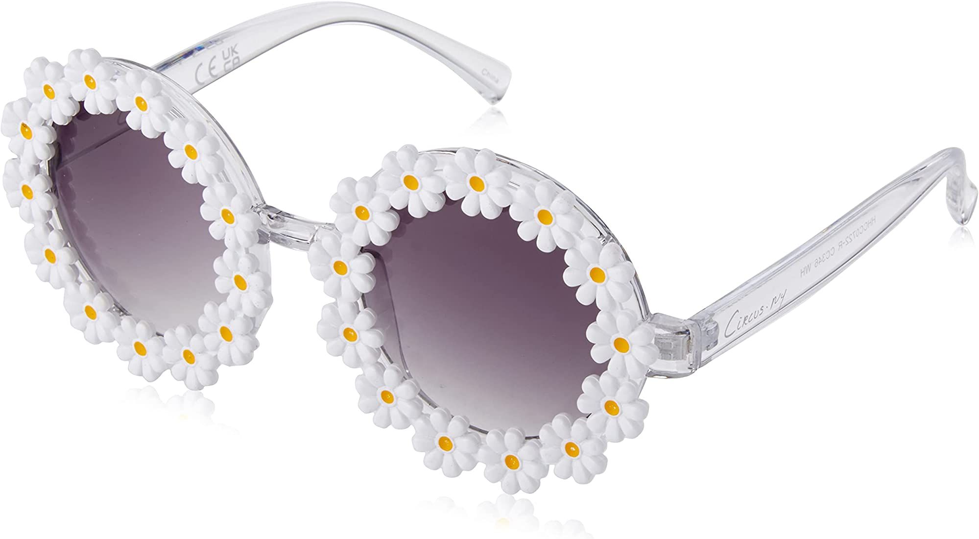 CC346 Daisy Flower Frame UV Protective Women's Round Sunglasses. Trendy Gifts for Her, 49 mm | Amazon (US)