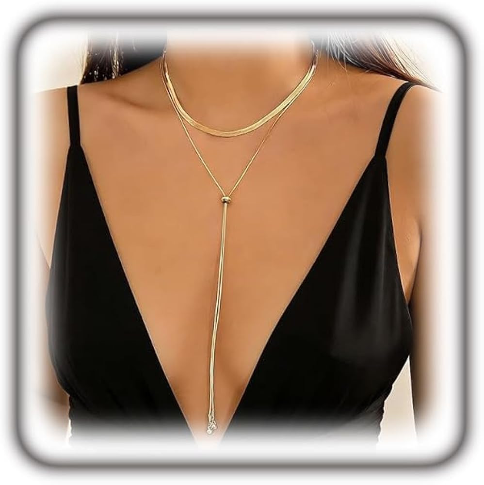 GIGB PBDK Chunky Gold Choker Necklace for Women,Trendy Silver Statement Necklace Long Snake Chain... | Amazon (US)