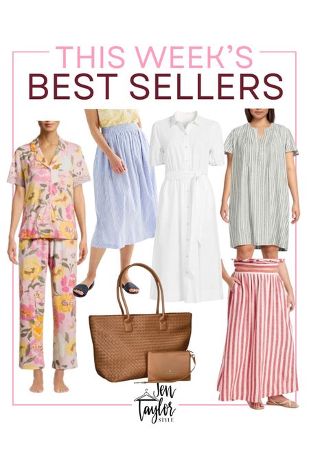 This weeks best sellers for plus size fashion including this Walmart pajama set, striped maxi skirts, plus size dresses and the best tote bag

#LTKfindsunder50 #LTKstyletip #LTKplussize