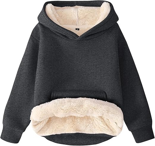 Flygo Unisex Boys Girls Fleece Lined Sherpa Hoodie Kids Warm Winter Hoodies Pullover Hooded Sweat... | Amazon (US)