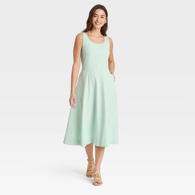 Women's Corset Midi A-Line Dress - A New Day™ Green 8 | Target