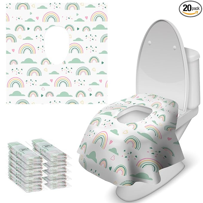 Blissful Diary 20 Pcs Toilet Seat Covers Disposable for Toddlers & Adults, Extra Large Waterproof... | Amazon (US)