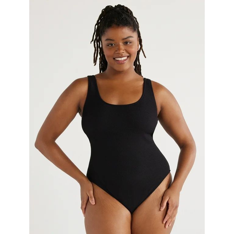 Love & Sports Women's Scrunchy Scooped Back Tank One-Piece Swimsuit, Pink, Sizes XS-XXL - Walmart... | Walmart (US)