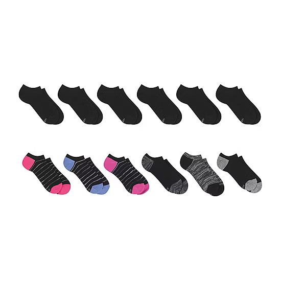 Hanes Lightweight Womens Multi-Pack 12 Pair Plus Tall No Show Socks | JCPenney