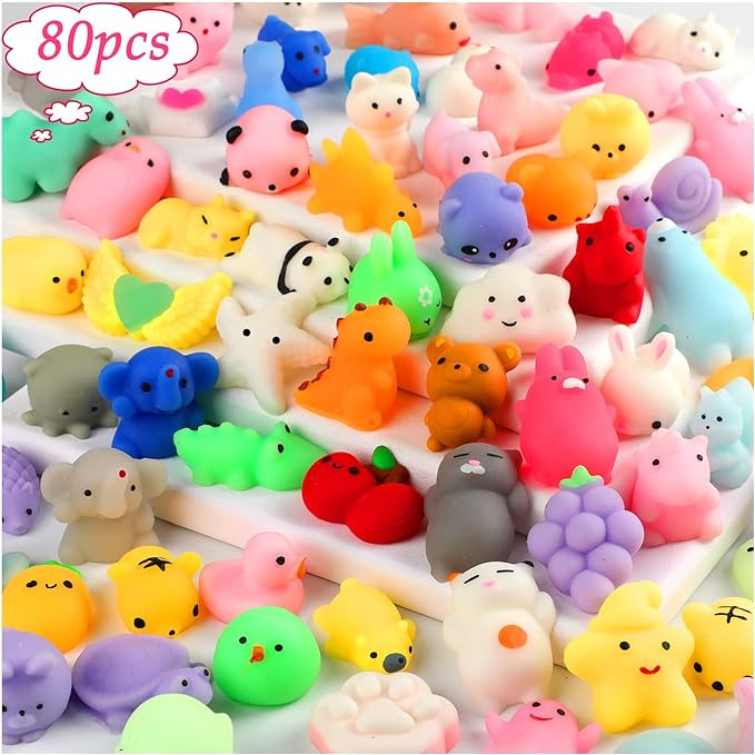 80pcs Mochi Squishy Toys, Mini Kawaii Squishy Fidget Toys Bundles Squishies Party Favors for Kids... | Amazon (US)