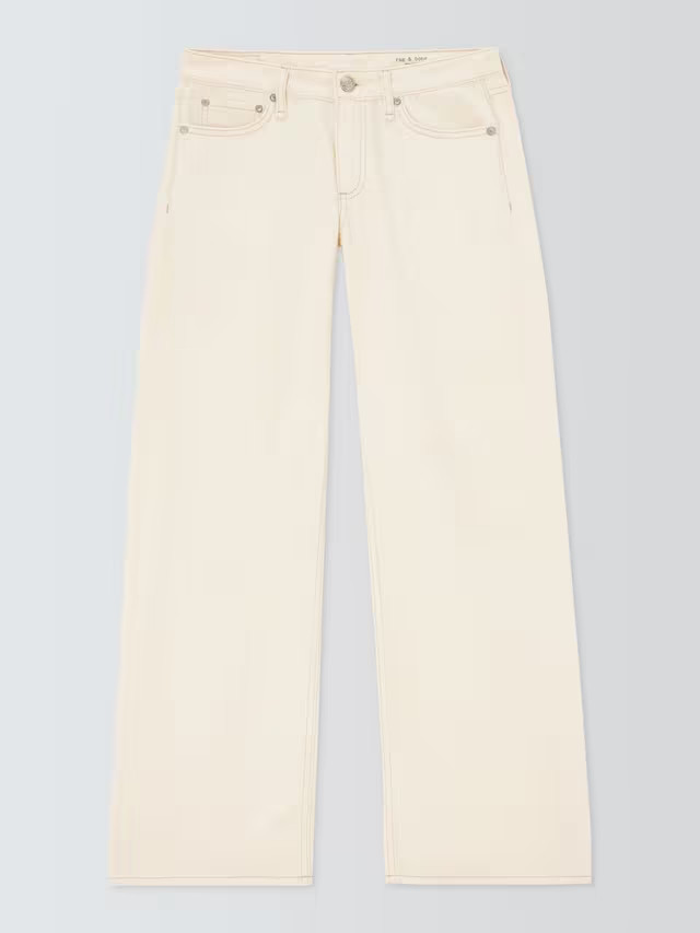 rag & bone Mid Rise Straight Jeans, White | John Lewis (UK)