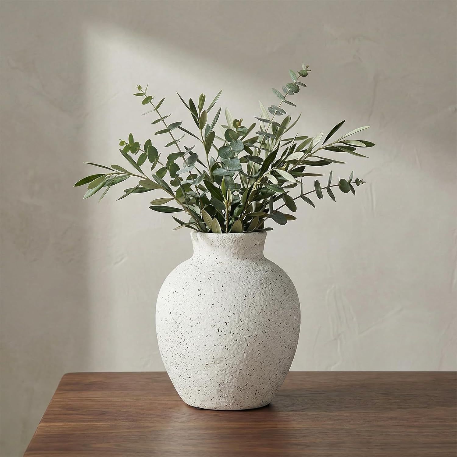 6.1 Inch Small White Ink Dot Ceramic Vase, Rustic Farmhouse Flower Vase | Amazon (US)