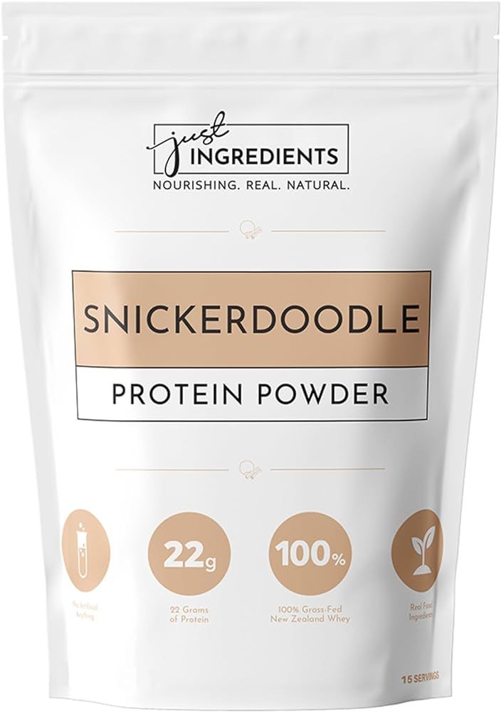 Protein Powder | Snickerdoodle Protein Powder Made With 100% Grass Fed, Non Denatured Whey | Four Different Protein Sources | Organic Whole Food Ingredients | 15 Serving | 22g protein | Amazon (US)