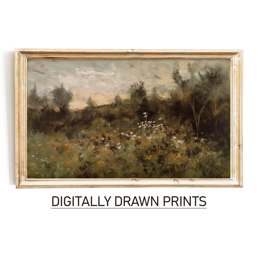 Samsung Frame TV Art Wildflower Field, Spring Flower Meadow, Vintage Painting, Digital Download -... | Etsy (US)