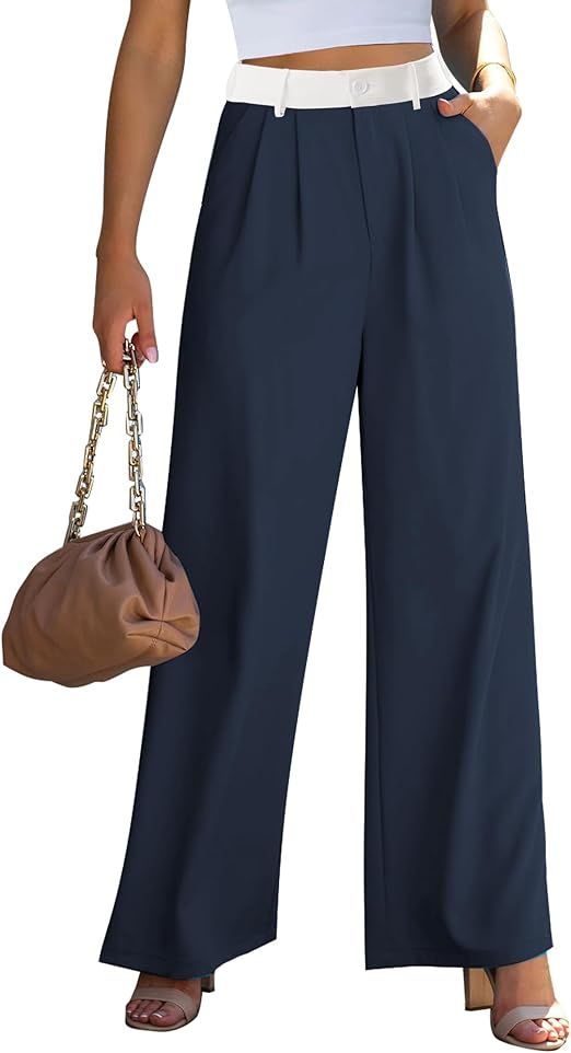 GRAPENT Wide Leg Pants for Women Work Business Casual High Waisted Dress Pants Flowy Trousers Off... | Amazon (US)