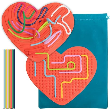 Heart Shaped Sensory Activity Board for Kids 3+, Silicone Sensory Activity Board for Stress Anxie... | Amazon (US)