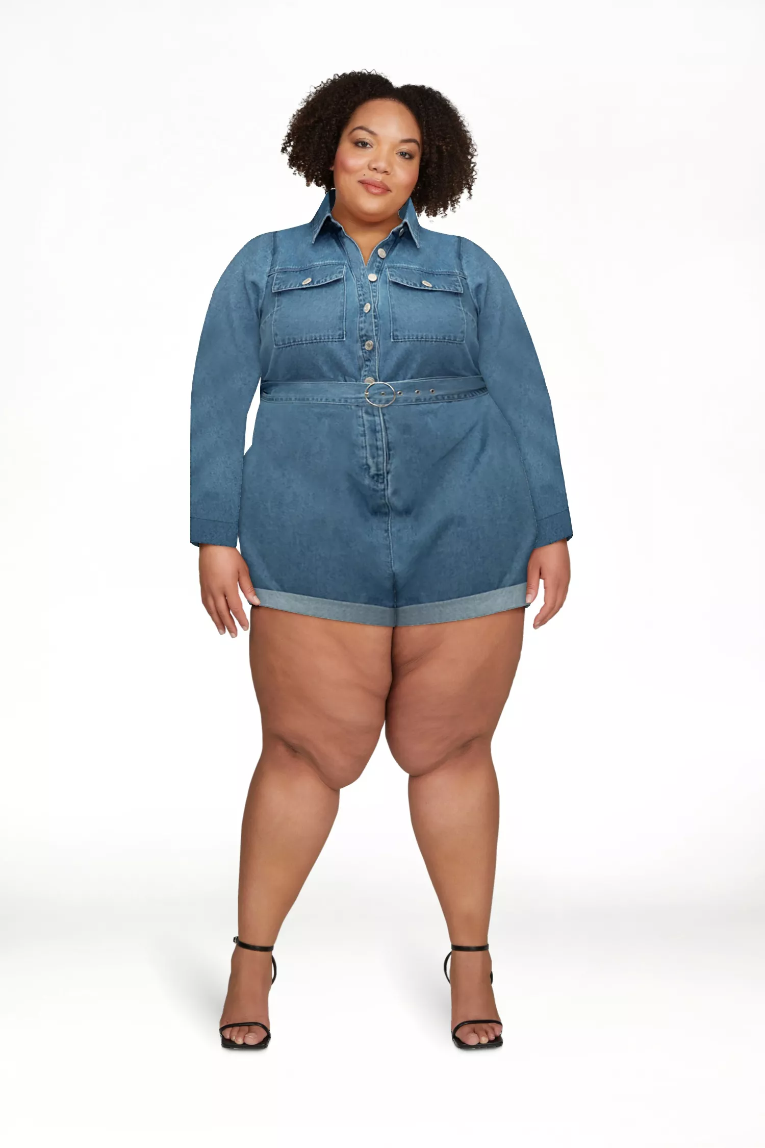 Plus size jean romper shop