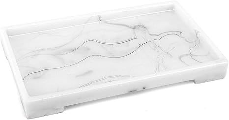 Luxspire Vanity Tray, Bathroom Tray Toilet Tank Storage Tray, Resin Kitchen Sink Trays, Vanity Co... | Amazon (US)