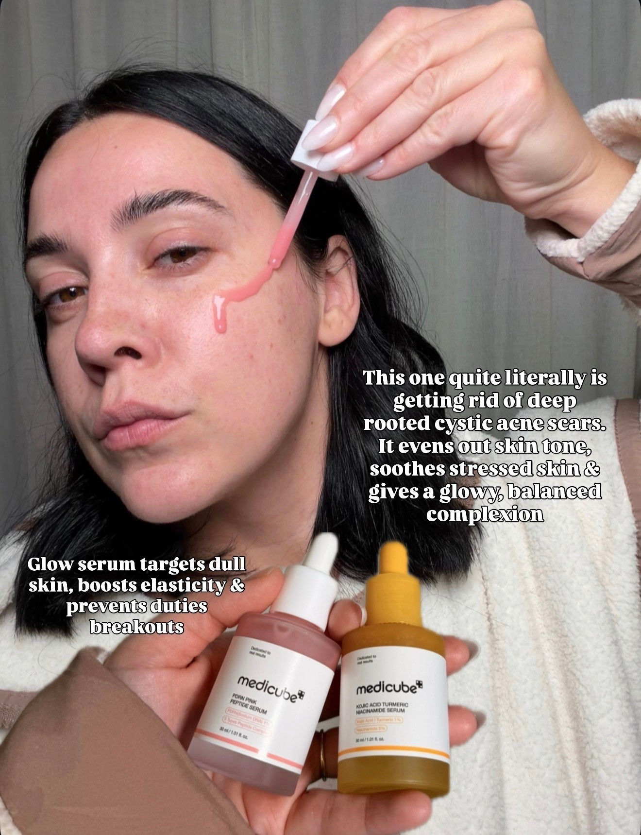 My favorite medicube serums
1. PDRN pink peptide for elasticity and firmness 
2. Kojic acid turmeric niacinamide serum for brightening of dark spots and acne scars 

Use code NINAMEDI20 for $$ off! 

#LTKBeauty #LTKFindsUnder50 #LTKselfcare